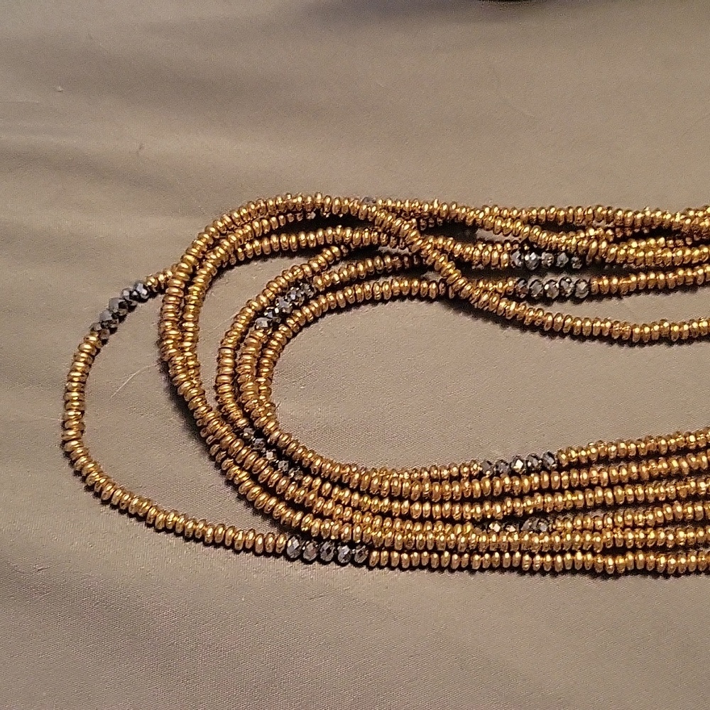 30" black and gold necklace